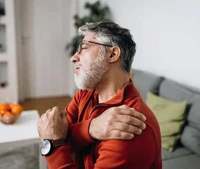 mature man having problems with joints